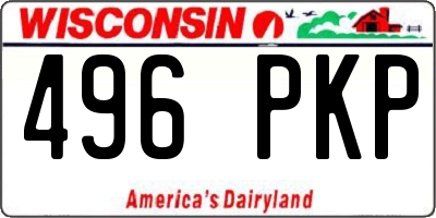 WI license plate 496PKP