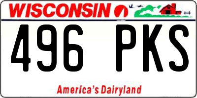 WI license plate 496PKS