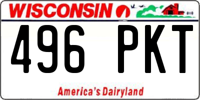 WI license plate 496PKT