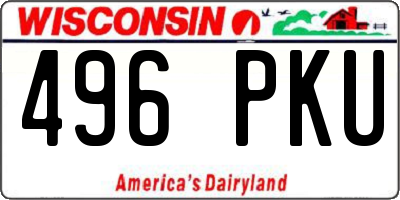 WI license plate 496PKU