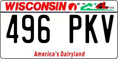 WI license plate 496PKV