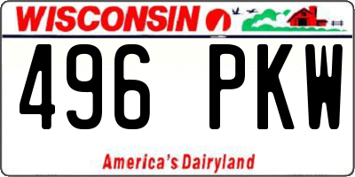 WI license plate 496PKW