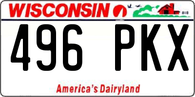 WI license plate 496PKX