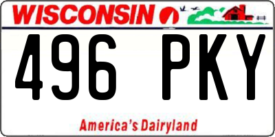 WI license plate 496PKY