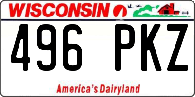 WI license plate 496PKZ