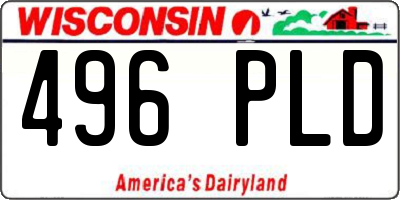 WI license plate 496PLD