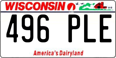 WI license plate 496PLE