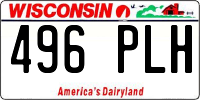 WI license plate 496PLH