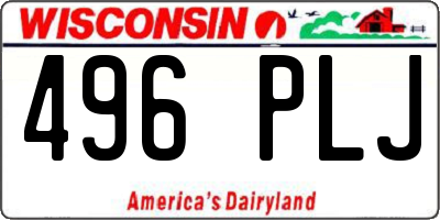 WI license plate 496PLJ