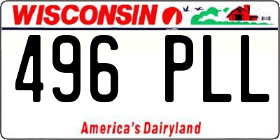 WI license plate 496PLL