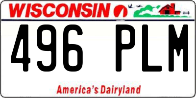 WI license plate 496PLM