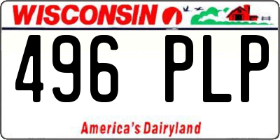 WI license plate 496PLP
