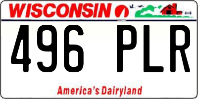 WI license plate 496PLR