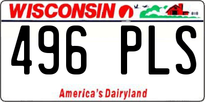 WI license plate 496PLS