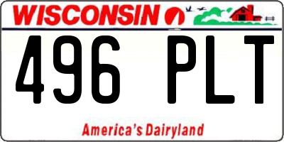 WI license plate 496PLT