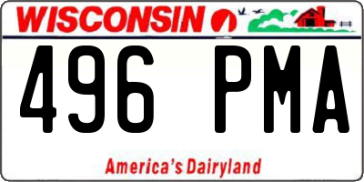 WI license plate 496PMA