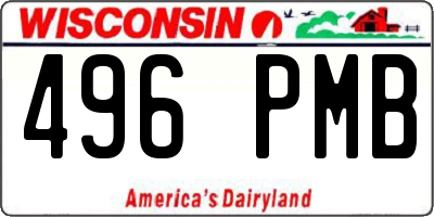 WI license plate 496PMB