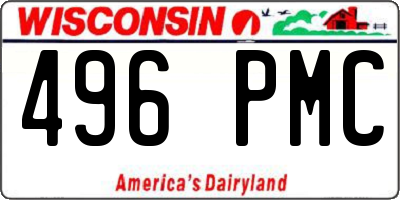 WI license plate 496PMC