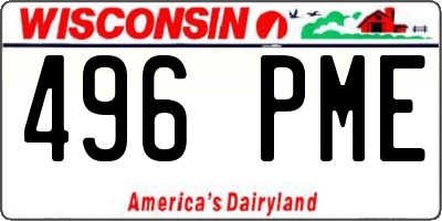 WI license plate 496PME