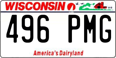WI license plate 496PMG