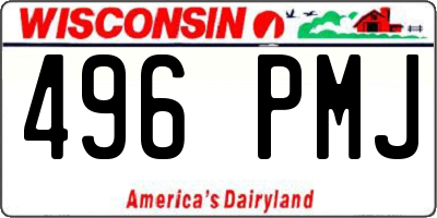 WI license plate 496PMJ