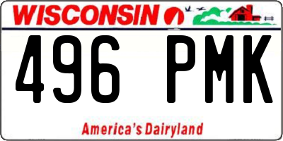 WI license plate 496PMK