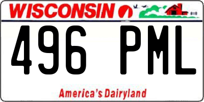 WI license plate 496PML