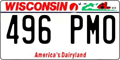 WI license plate 496PMO