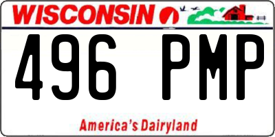 WI license plate 496PMP