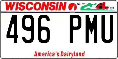 WI license plate 496PMU