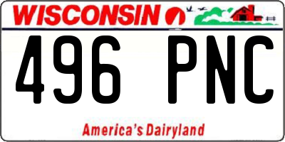WI license plate 496PNC