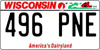 WI license plate 496PNE