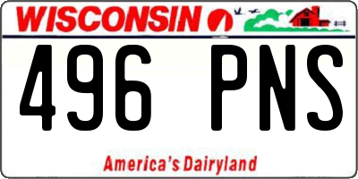 WI license plate 496PNS