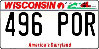 WI license plate 496POR