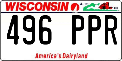 WI license plate 496PPR