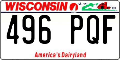 WI license plate 496PQF
