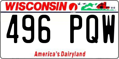 WI license plate 496PQW
