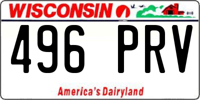 WI license plate 496PRV