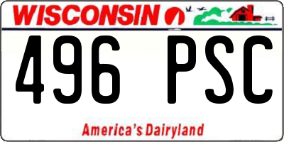 WI license plate 496PSC