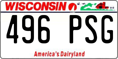 WI license plate 496PSG