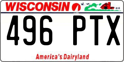 WI license plate 496PTX
