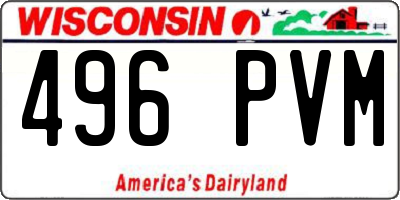 WI license plate 496PVM