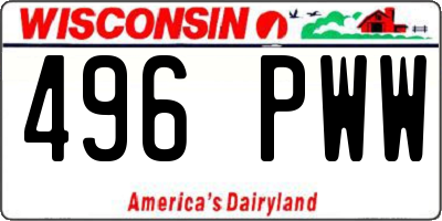 WI license plate 496PWW