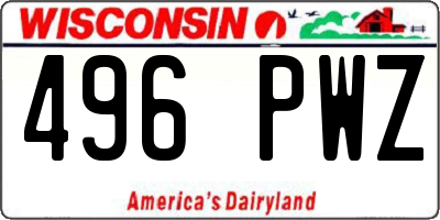 WI license plate 496PWZ