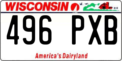 WI license plate 496PXB