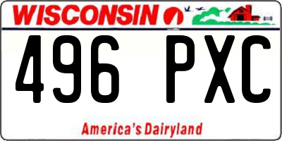 WI license plate 496PXC