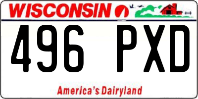 WI license plate 496PXD