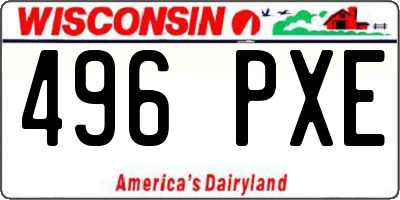 WI license plate 496PXE