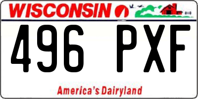 WI license plate 496PXF