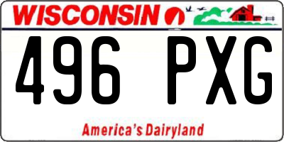 WI license plate 496PXG
